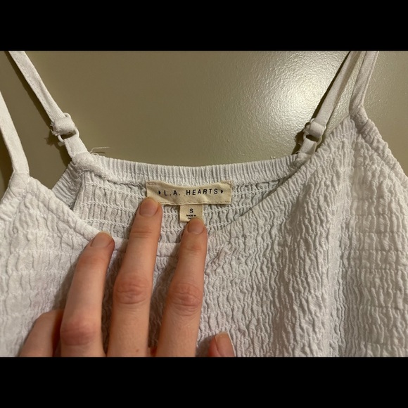 LA HEARTS | PacSun Cute Smocked Crop Top Tank Shirt Beachy Summer Size Small EUC - Picture 7 of 15